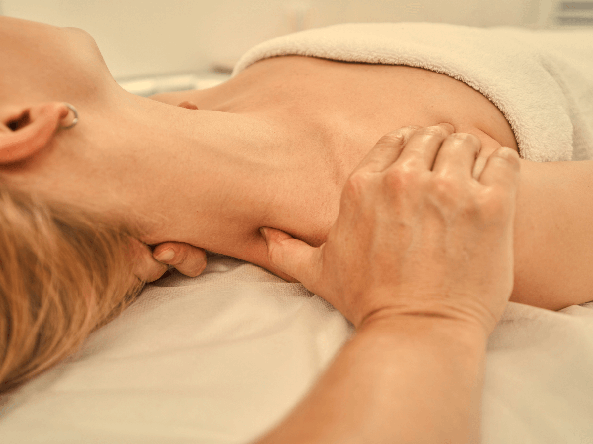 Woman receiving a relaxing shiatsu massage in Palm Harbor. 